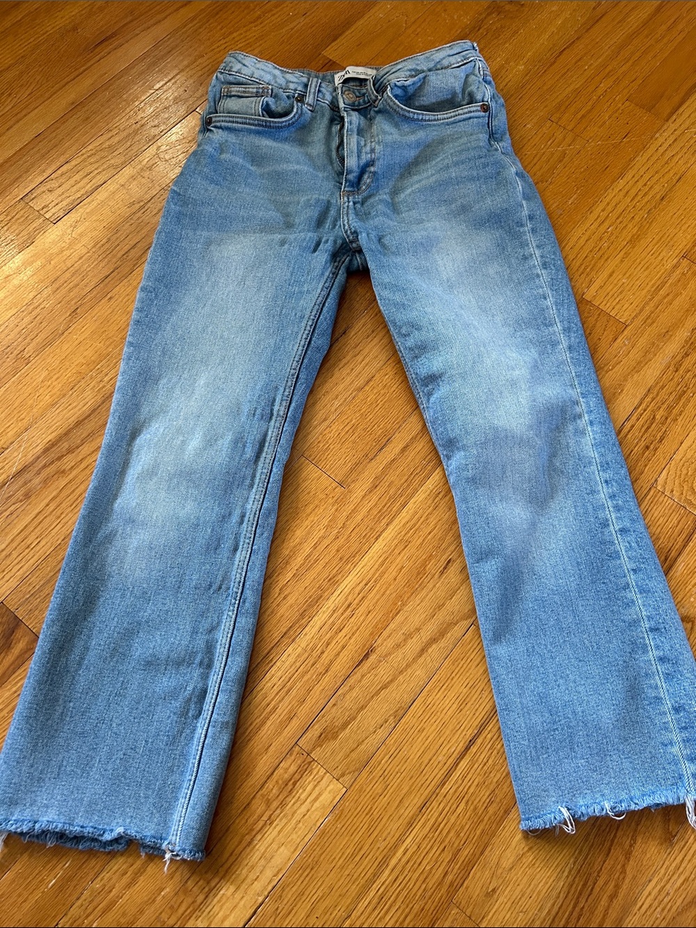 Zara Light Blue Straight-Leg Jeans size 2